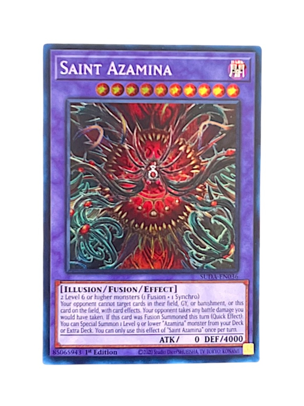 Saint Azamina Secret Rare 1st Ed SUDA-EN036 YuGiOh Supreme Darkness Yugioh NM